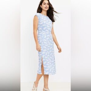 LOFT Dragonfly Flutter Sleeve Midi Dress 4